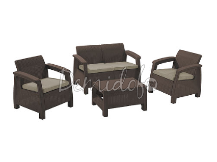 Комплект садовой мебели Кетер Корфу сет (Corfu set) коричневый