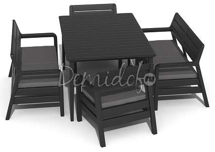 Комплект мебели Делано со столом Лима 160 (Delano set with Lima table 160) серый
