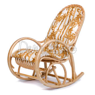 Кресло-качалка из лозы "Белая Ива" с подушкой