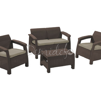 Комплект садовой мебели Кетер Корфу сет (Corfu set) коричневый - фото 4