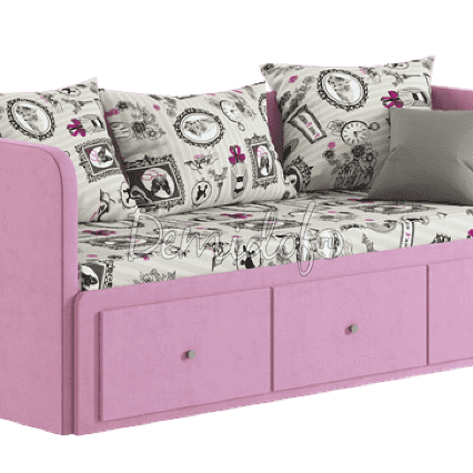 велюр розовый+ подушки и покрывало ткань Кошки