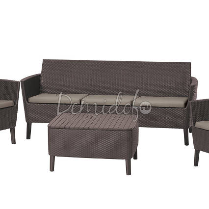 Комплект мебели Салемо трипл сет (Salemo 3 seater set) коричневый - фото 3