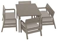 Комплект мебели Делано со столом Лима 160 (Delano set with Lima table 160) капучино