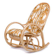 Кресло-качалка из лозы "Белая Ива" с подушкой